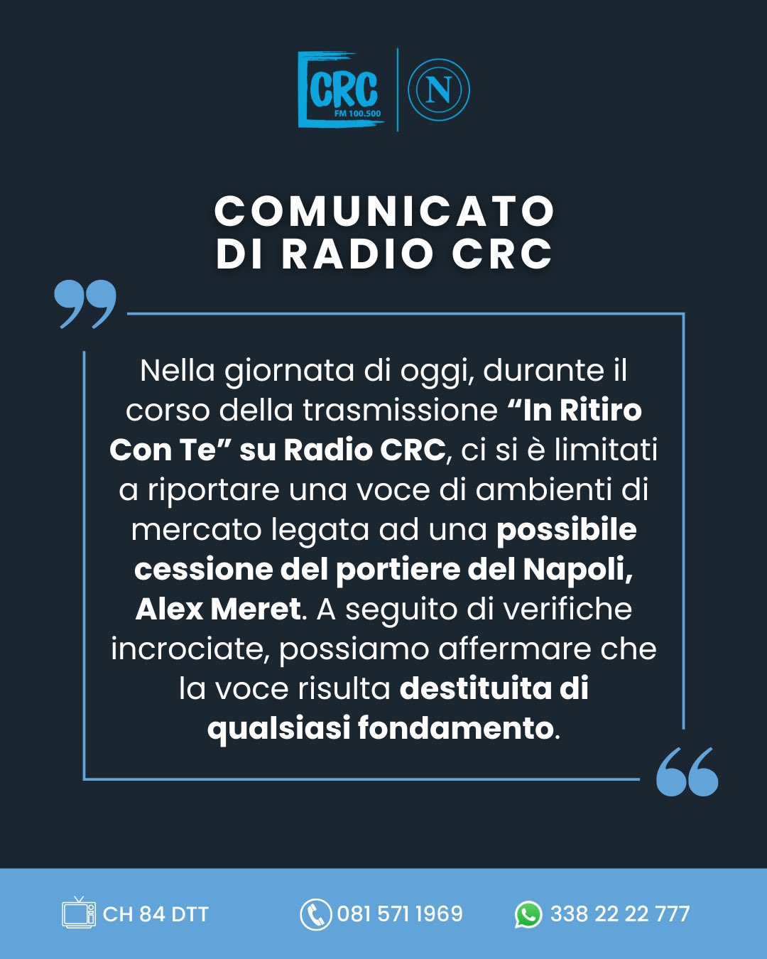 strategia del Napoli sul mercato: crc smentisce la cessione di Meret